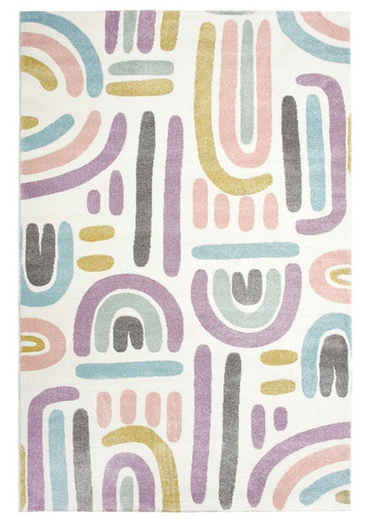 Pastel Rainbow Kids Nursery Area Rug