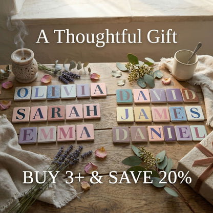 Lettered Natural Stone Coasters