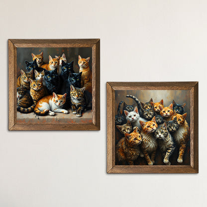 Gang Of Cats Duo Stone Wall Art | Artistry Home