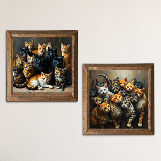 Gang Of Cats Duo Stone Wall Art | Artistry Home