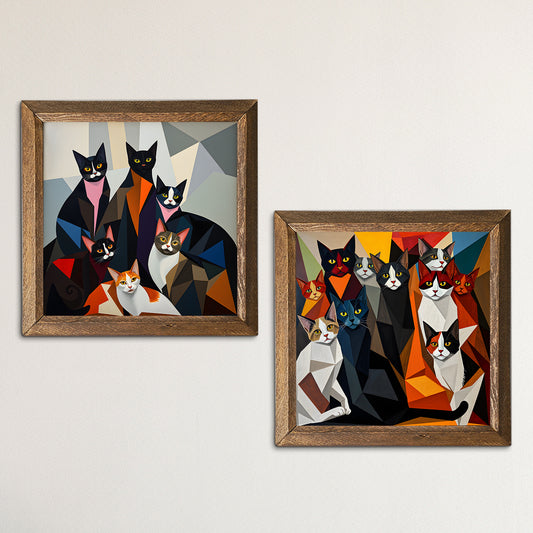 The Cat Gang Duo Stone Wall Art | Artistry Home