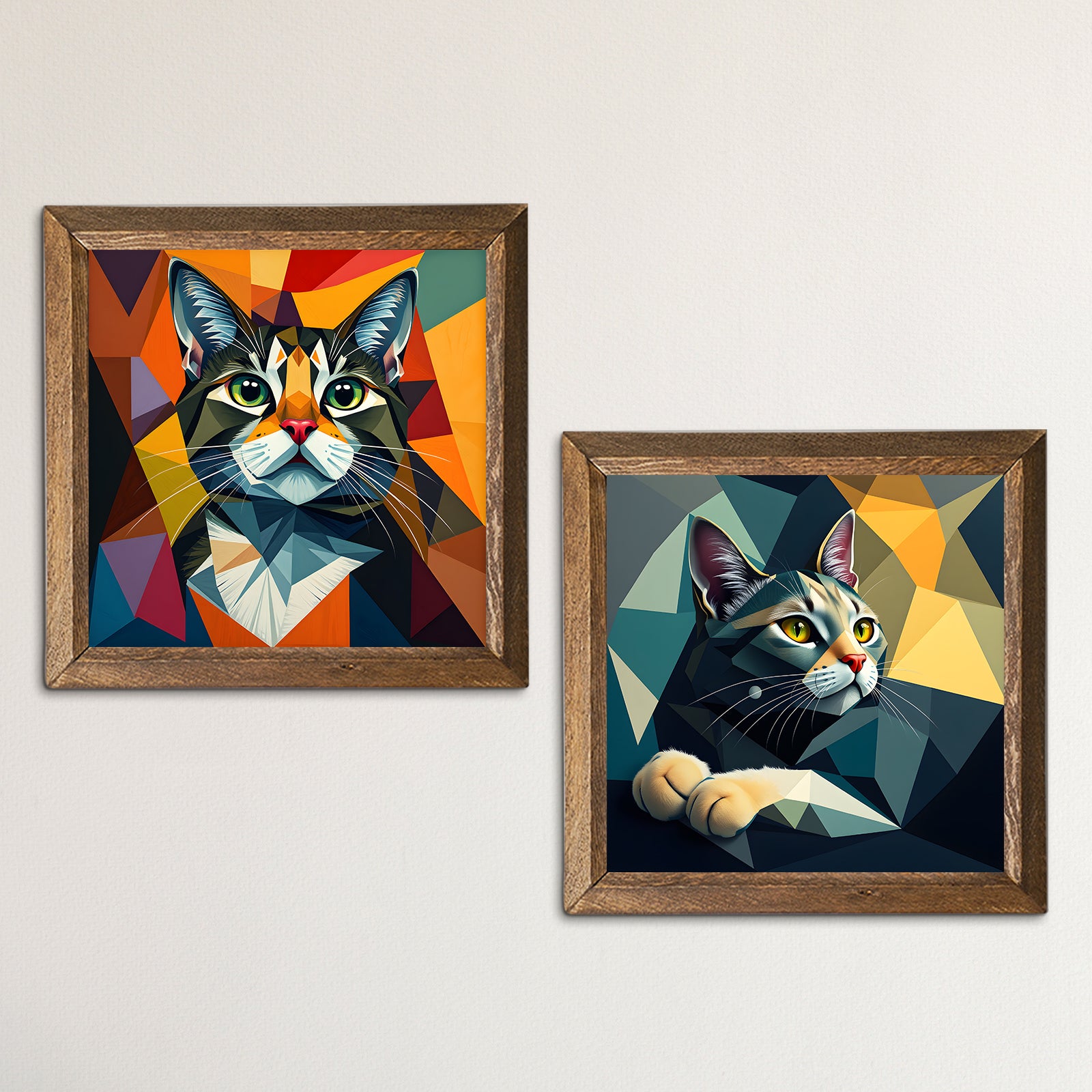 Cats Duo Natural Stone Wall Art | Artistry Home