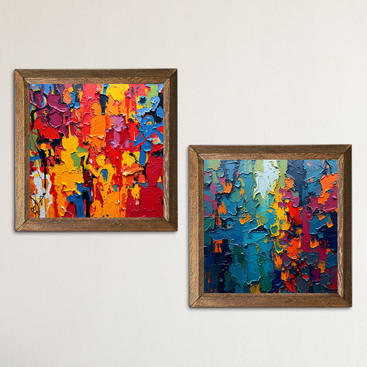 Colorful People Duo Natural Stone Wall Art | Artistry Home