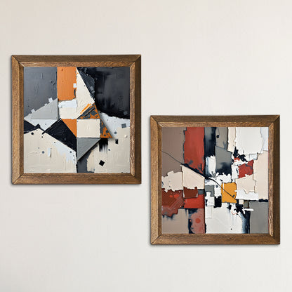 Geometric Modernism Duo Natural Stone Wall Art | Artistry Home
