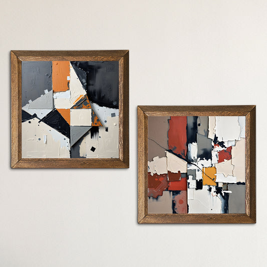 Geometric Modernism Duo Natural Stone Wall Art | Artistry Home