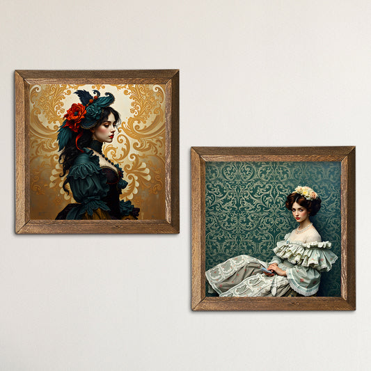 Victorian Era Duo Natural Stone Wall Art | Artistry Home