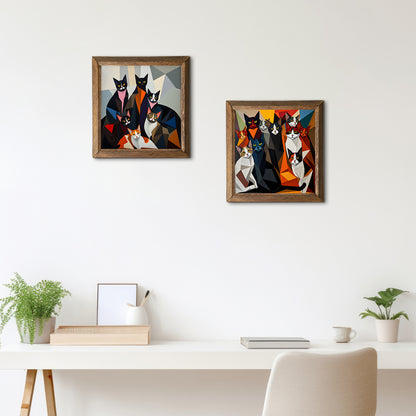 The Cat Gang Duo Stone Wall Art - 2-Seater Sofa | Artistry Home