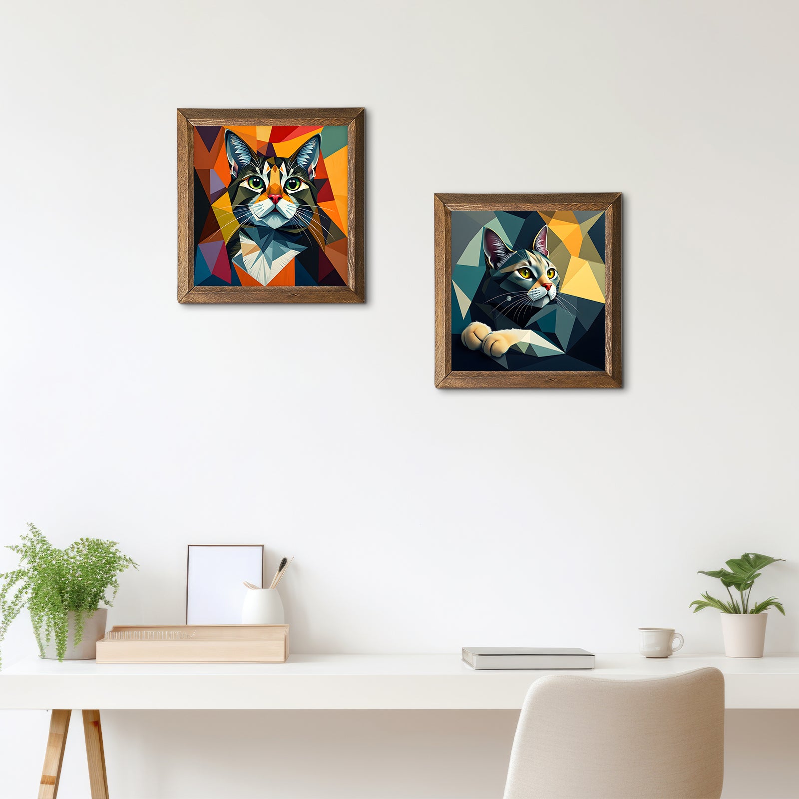 Cats Duo Natural Stone Wall Art - 2-Seater Sofa | Artistry Home