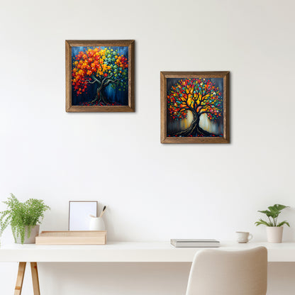 Colorful Trees Duo Natural Stone Wall Art - 2-Seater Sofa | Artistry Home
