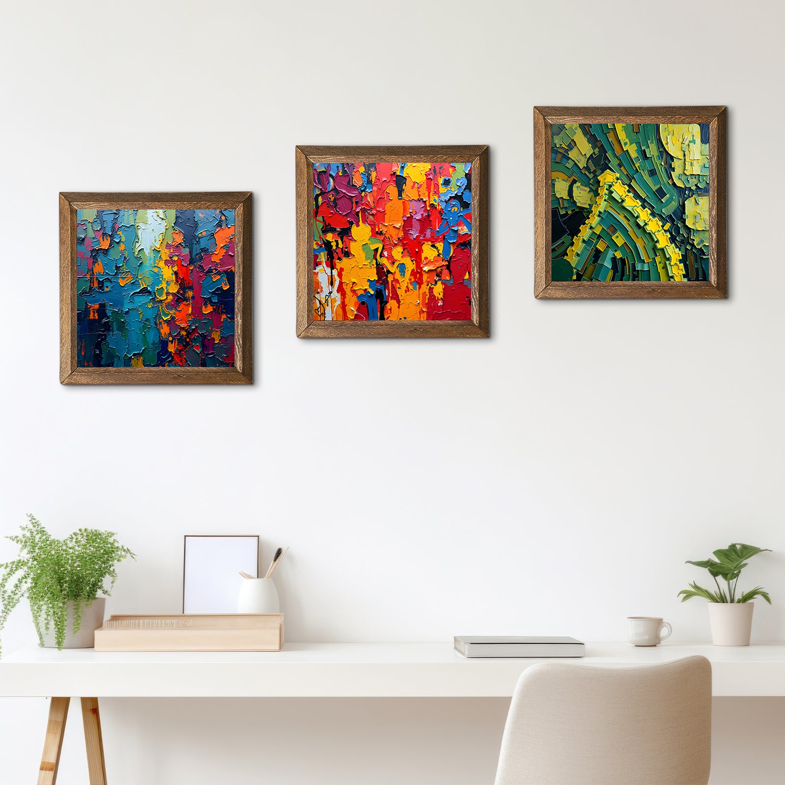 Colorful People Designs Trio Stone Wall Art - Triple Set | Artistry Home