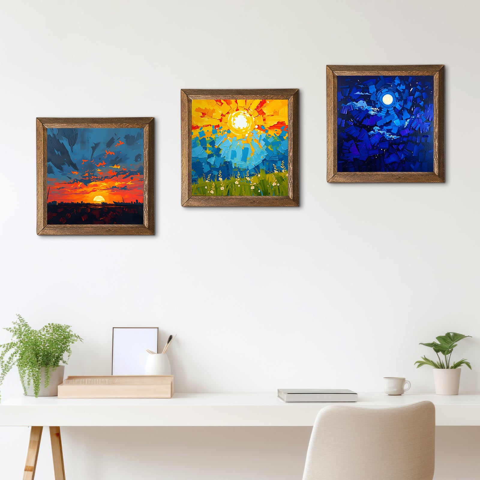 Colors Of The Day Trio Stone Wall Art - Triple Set | Artistry Home