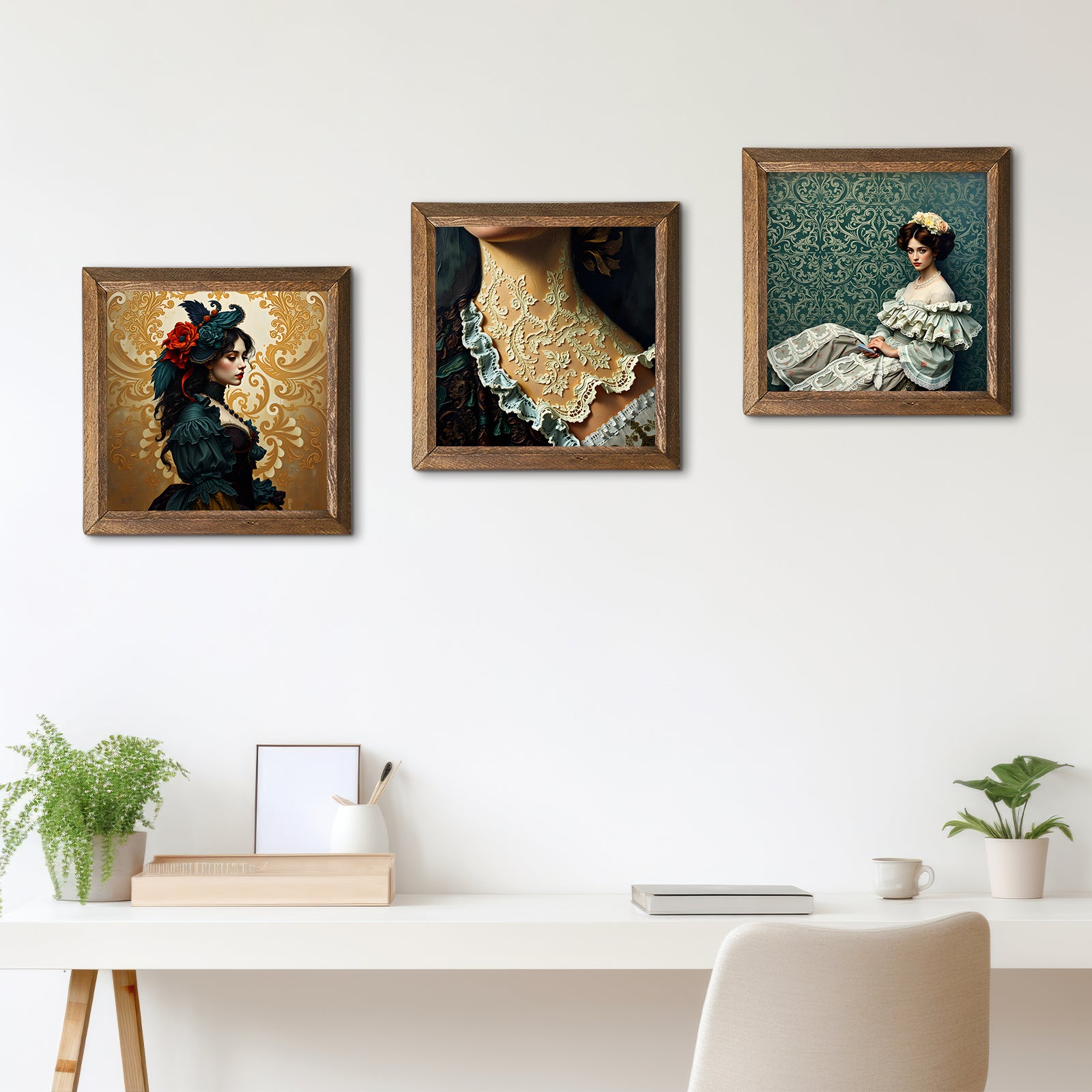 Victorian Era Trio Natural Stone Wall Art - Triple Set | Artistry Home