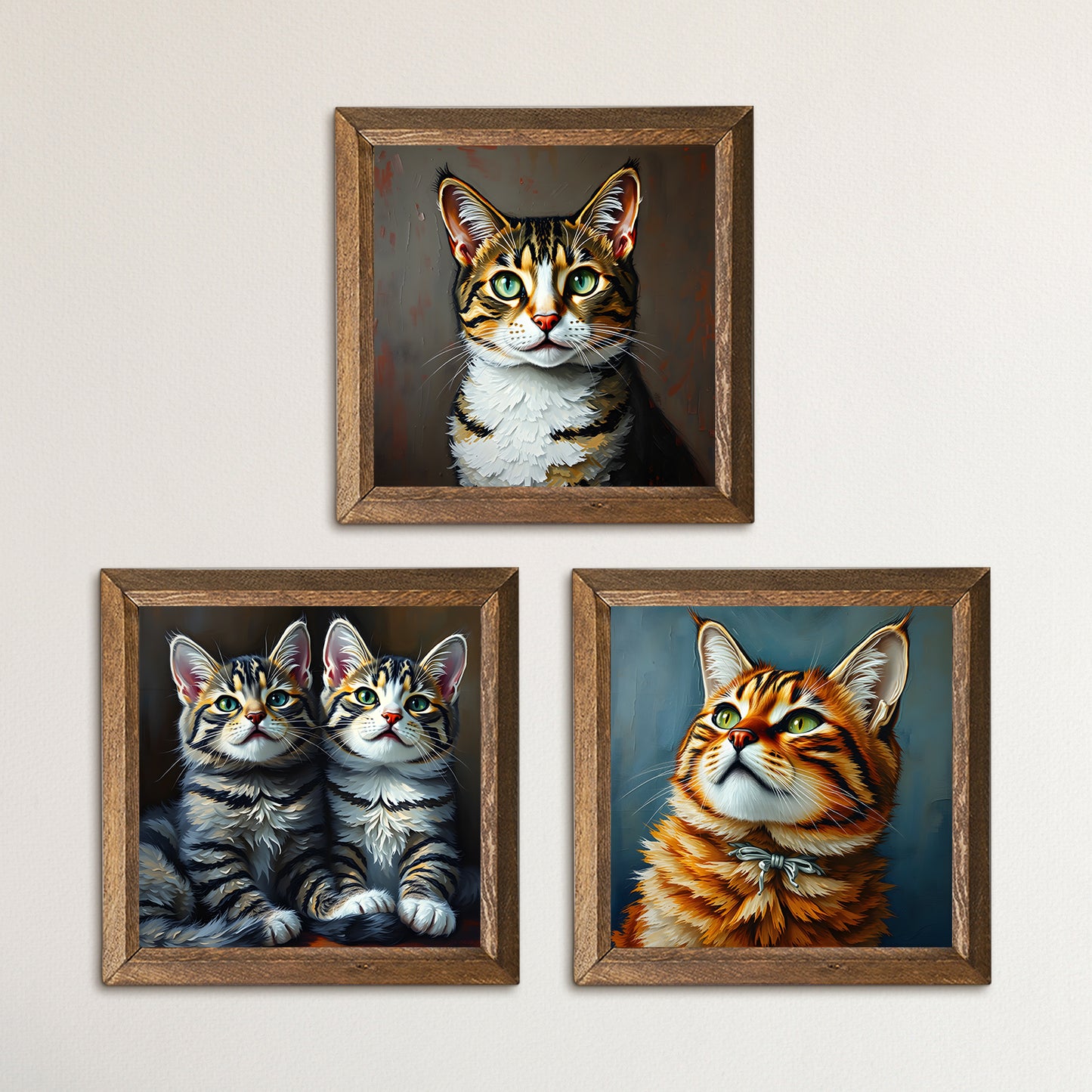 Cats Trio Natural Stone Wall Art | Artistry Home