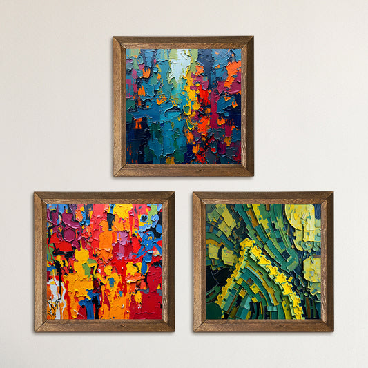 Colorful People Designs Trio Stone Wall Art | Artistry Home