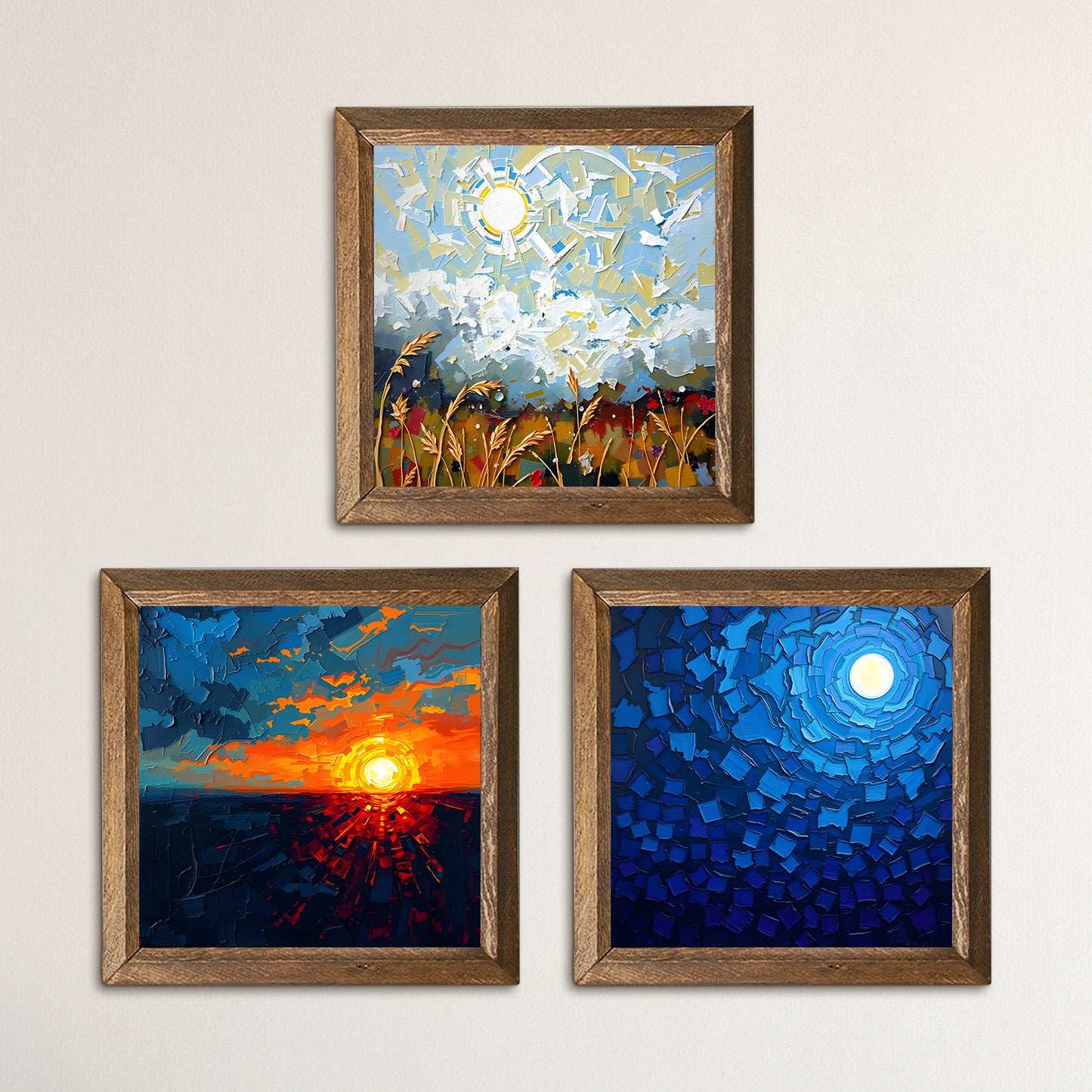 Colors Of The Day Trio 2 Stone Wall Art | Artistry Home