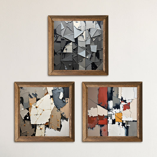 Shapes In Paint Trio Stone Wall Art | Artistry Home