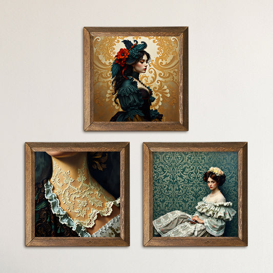 Victorian Era Trio Natural Stone Wall Art | Artistry Home