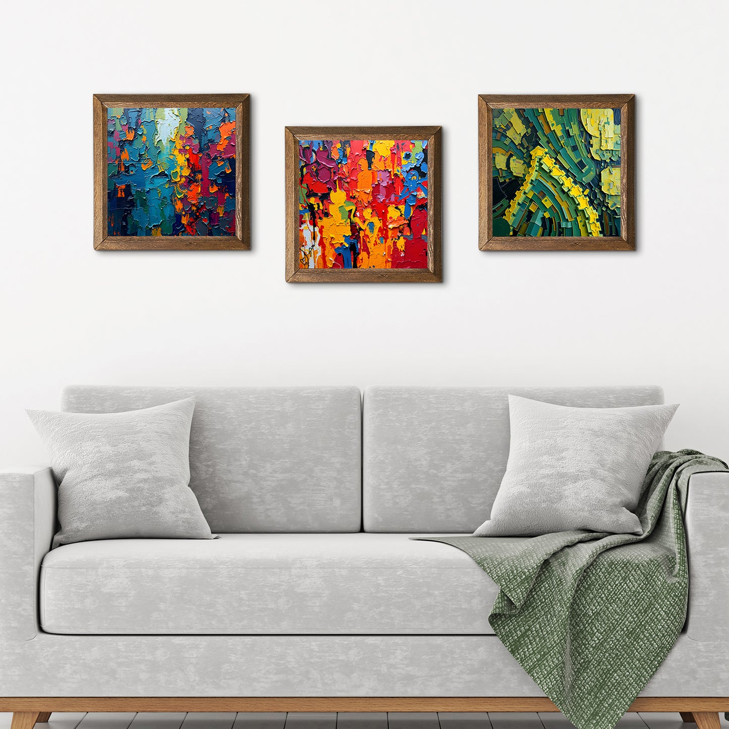 Colorful People Designs Trio Stone Wall Art - 3-Seater Sofa | Artistry Home