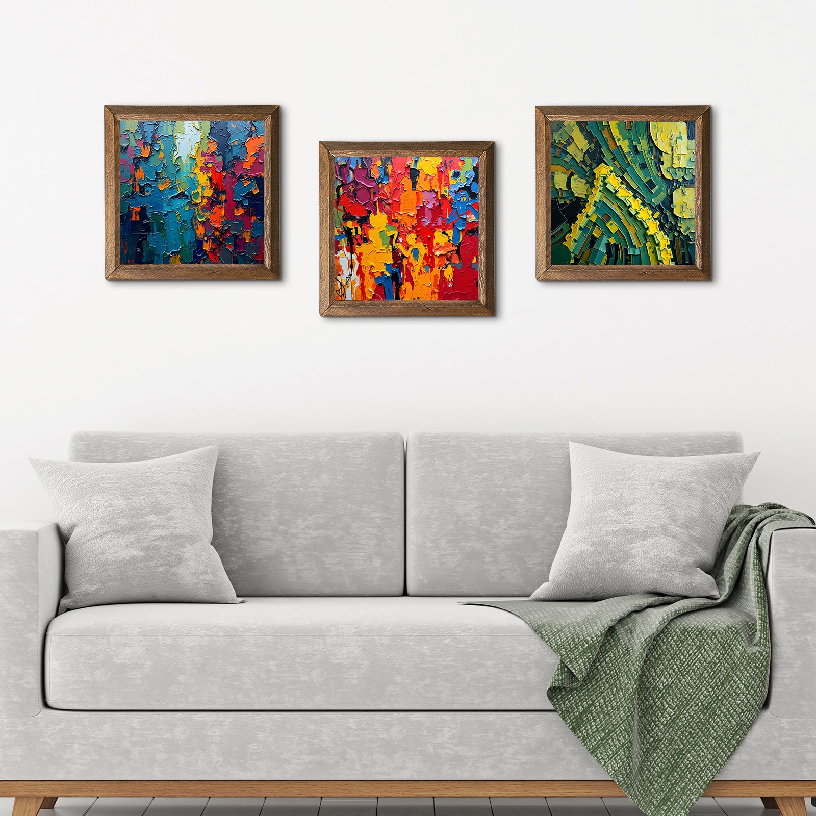 Colorful People Designs Trio Stone Wall Art - 3-Seater Sofa | Artistry Home