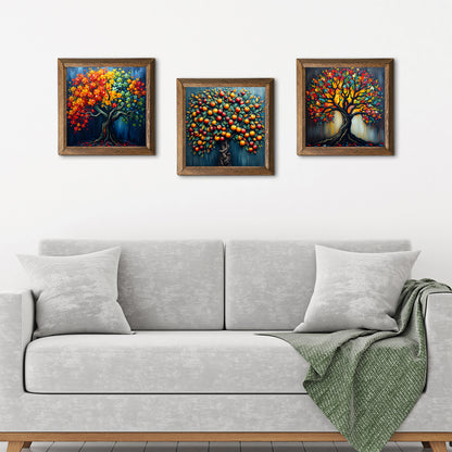 Colorful Trees Trio Natural Stone Wall Art - 3-Seater Sofa | Artistry Home