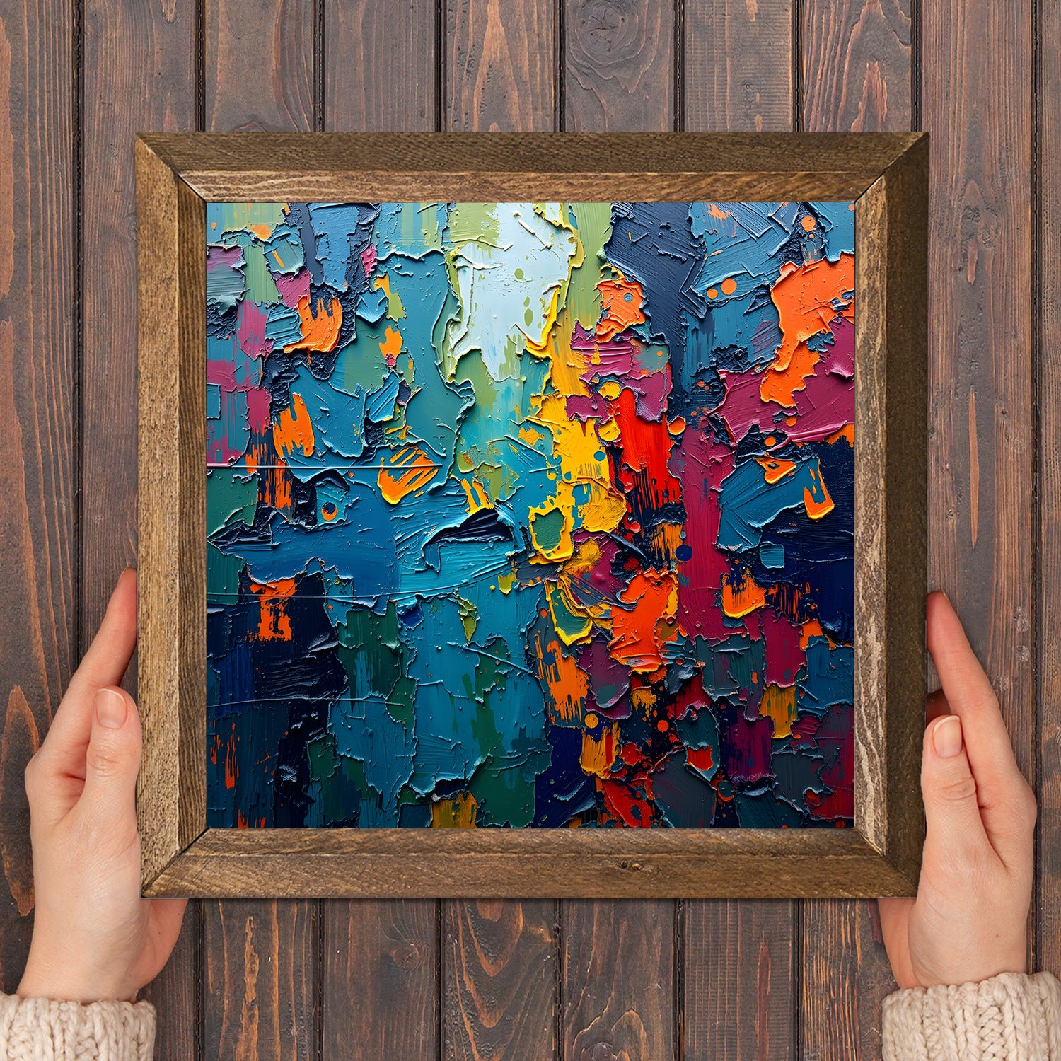 Colorful People Designs Trio Stone Wall Art - Frame in Hand | Artistry Home