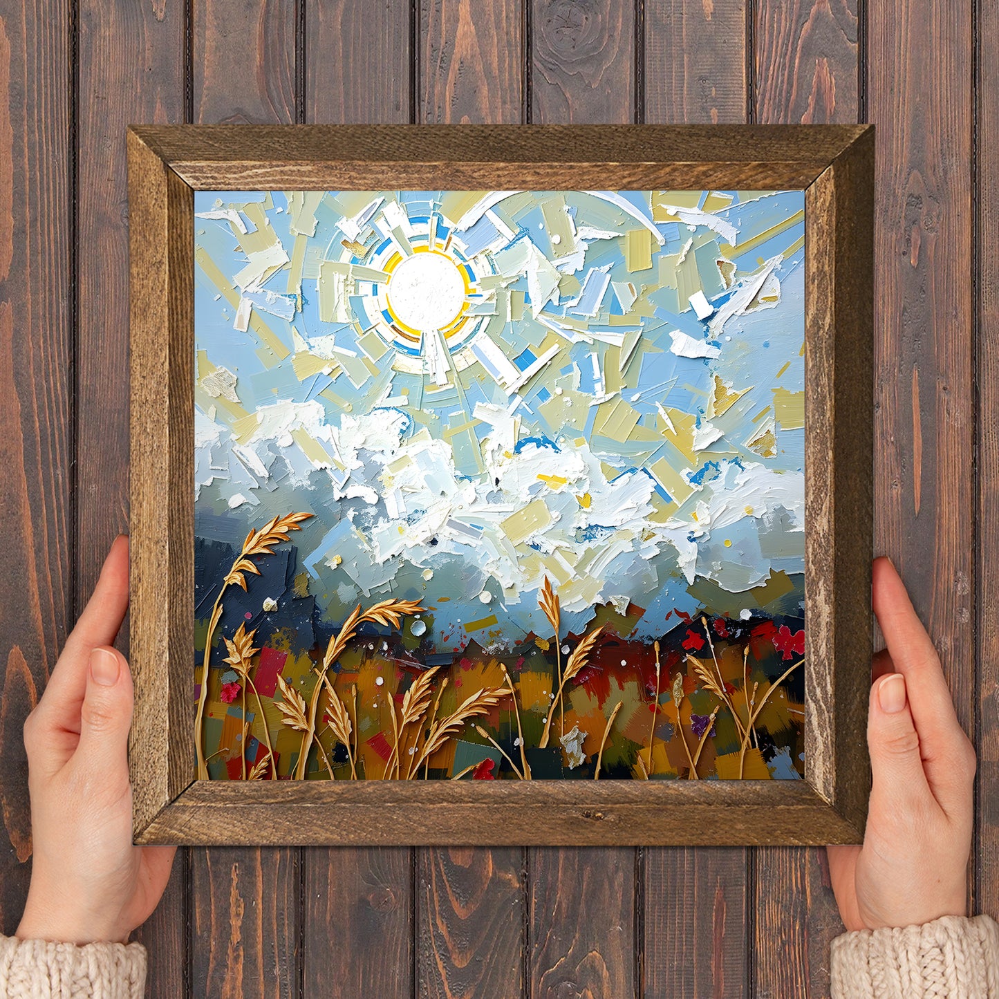 Colors Of The Day Trio 2 Stone Wall Art - Frame in Hand | Artistry Home