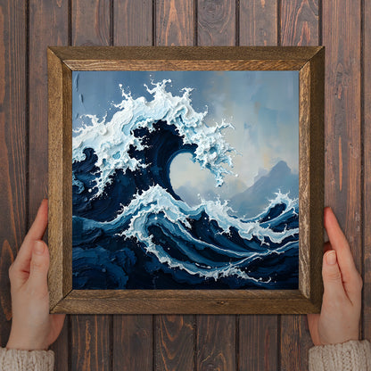 Waves Duo Wooden Natural Stone Wall Art - Frame in Hand | Artistry Home