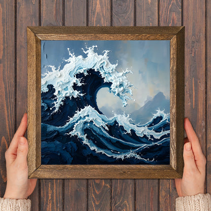 Wild Waves Natural Stone Wall Art - Frame in Hand | Artistry Home