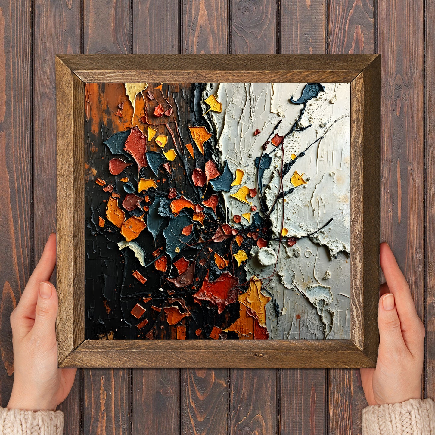 Modernism Natural Stone Wall Art - Frame in Hand | Artistry Home