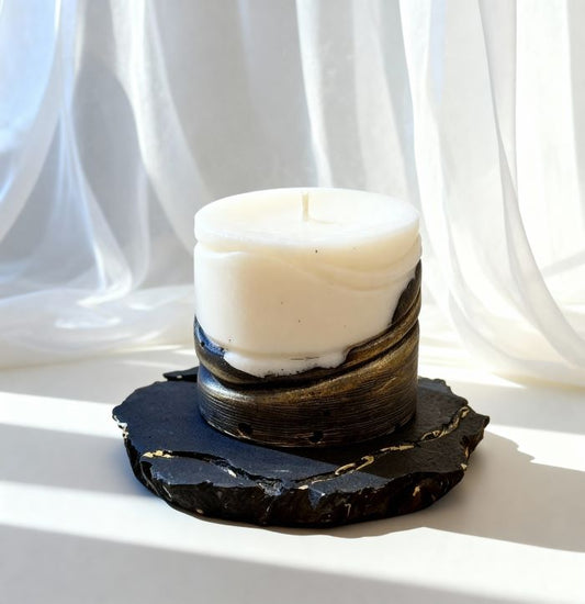 Midnight Gold -  Sculpted Soy Candle