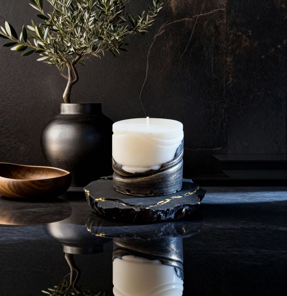 Midnight Gold -  Sculpted Soy Candle