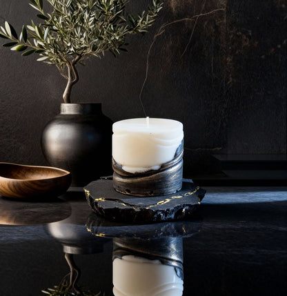 Midnight Gold -  Sculpted Soy Candle