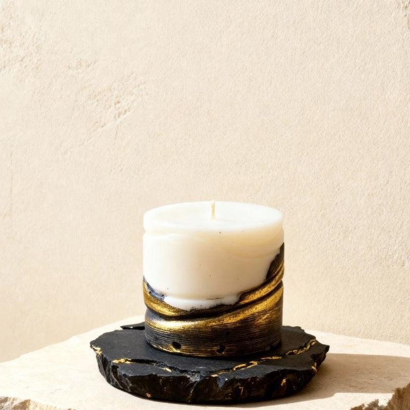 Midnight Gold -  Sculpted Soy Candle