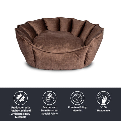 Oyster Pet Bed Brown