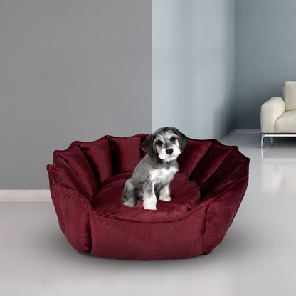Oyster Pet Bed Burgundy