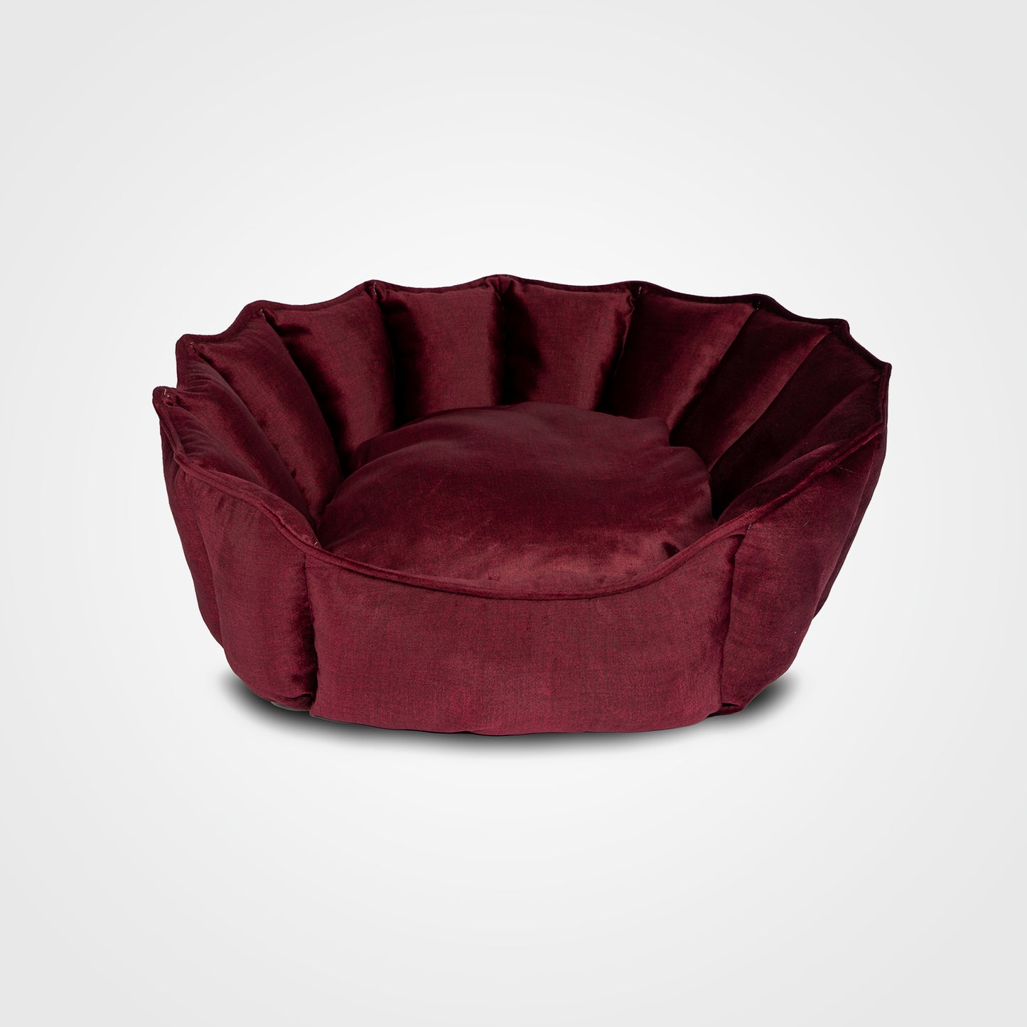 Oyster Pet Bed Burgundy