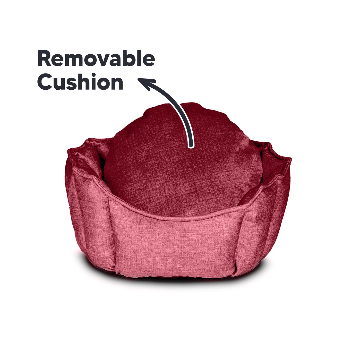 Oyster Pet Bed Burgundy