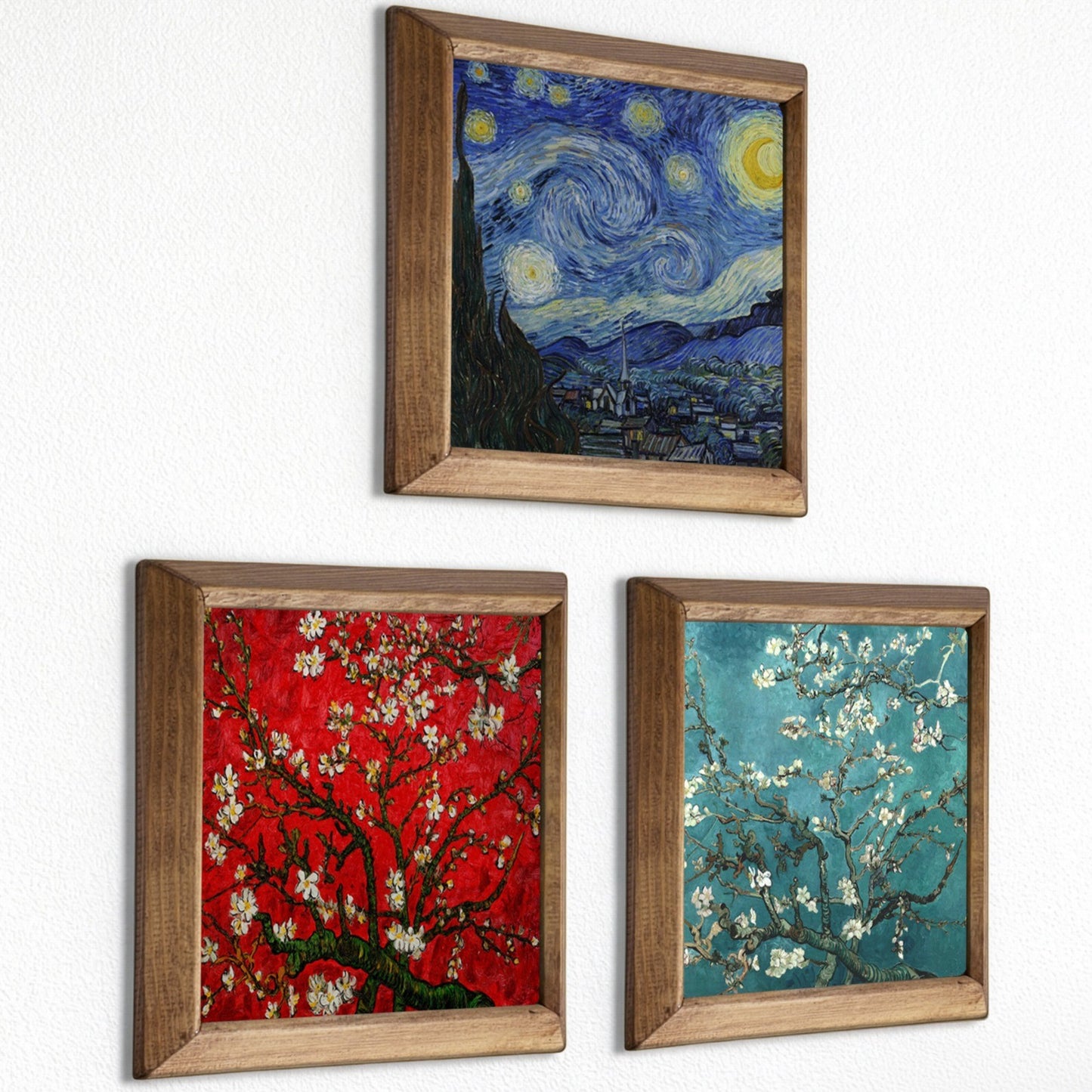 Van Gogh Floral, Starry Night & Almond Blossom Trio Natural Stone Art Set