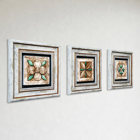 Mosaic Four Leaves Trio Stone Wall Art