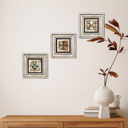 Mosaic Four Leaves Trio Stone Wall Art