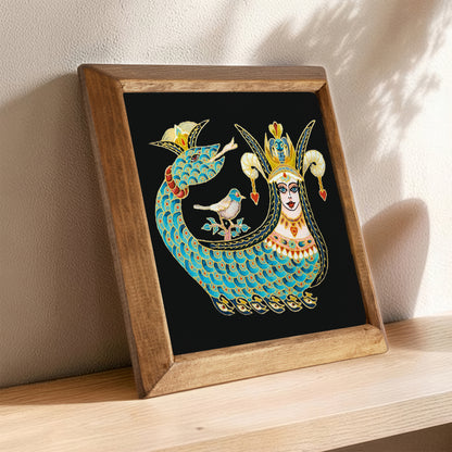 Lion Lizard Shahmaran Natural Stone Wall Art