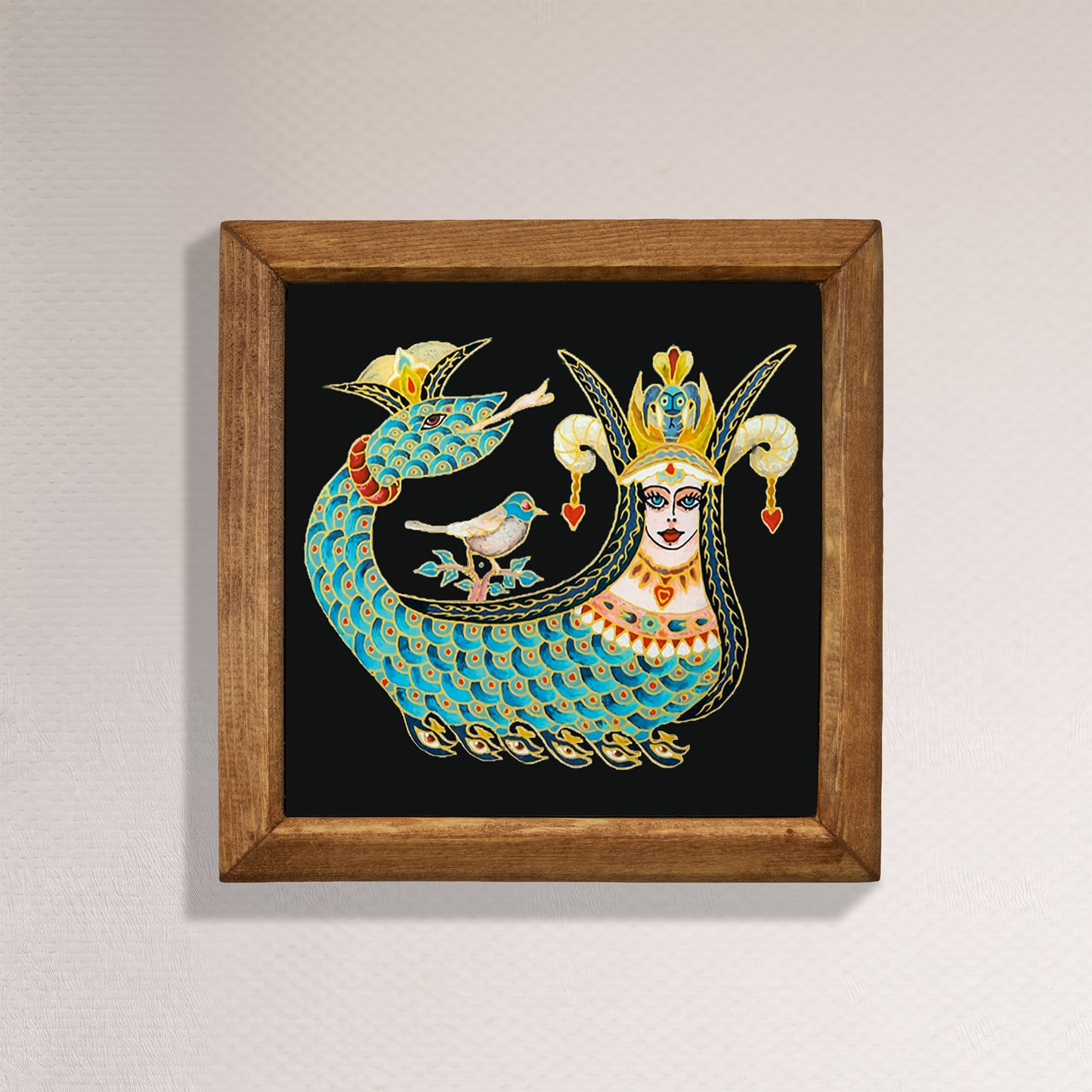 Lion Lizard Shahmaran Natural Stone Wall Art
