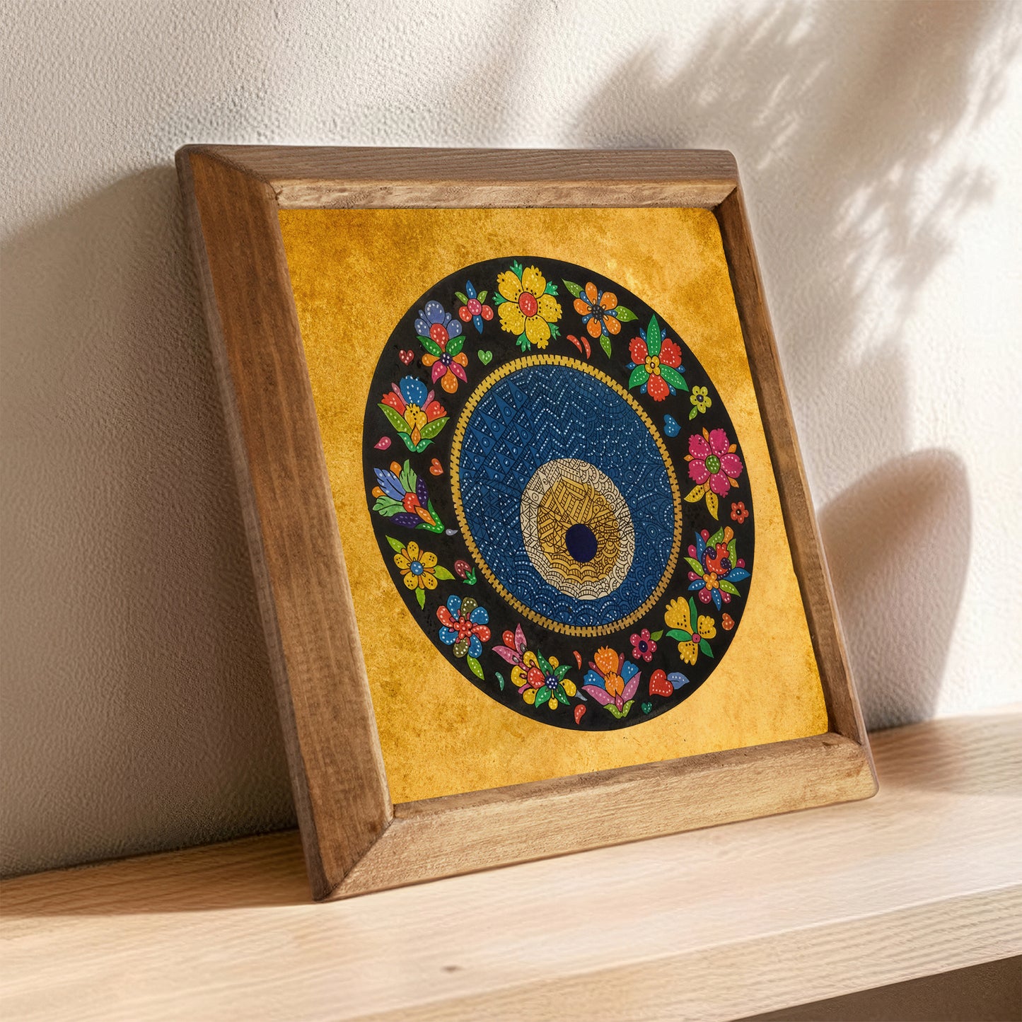 Colorful Evil Eye Stone Wall Art