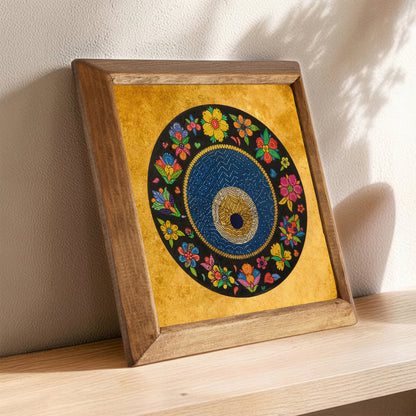 Colorful Evil Eye Stone Wall Art