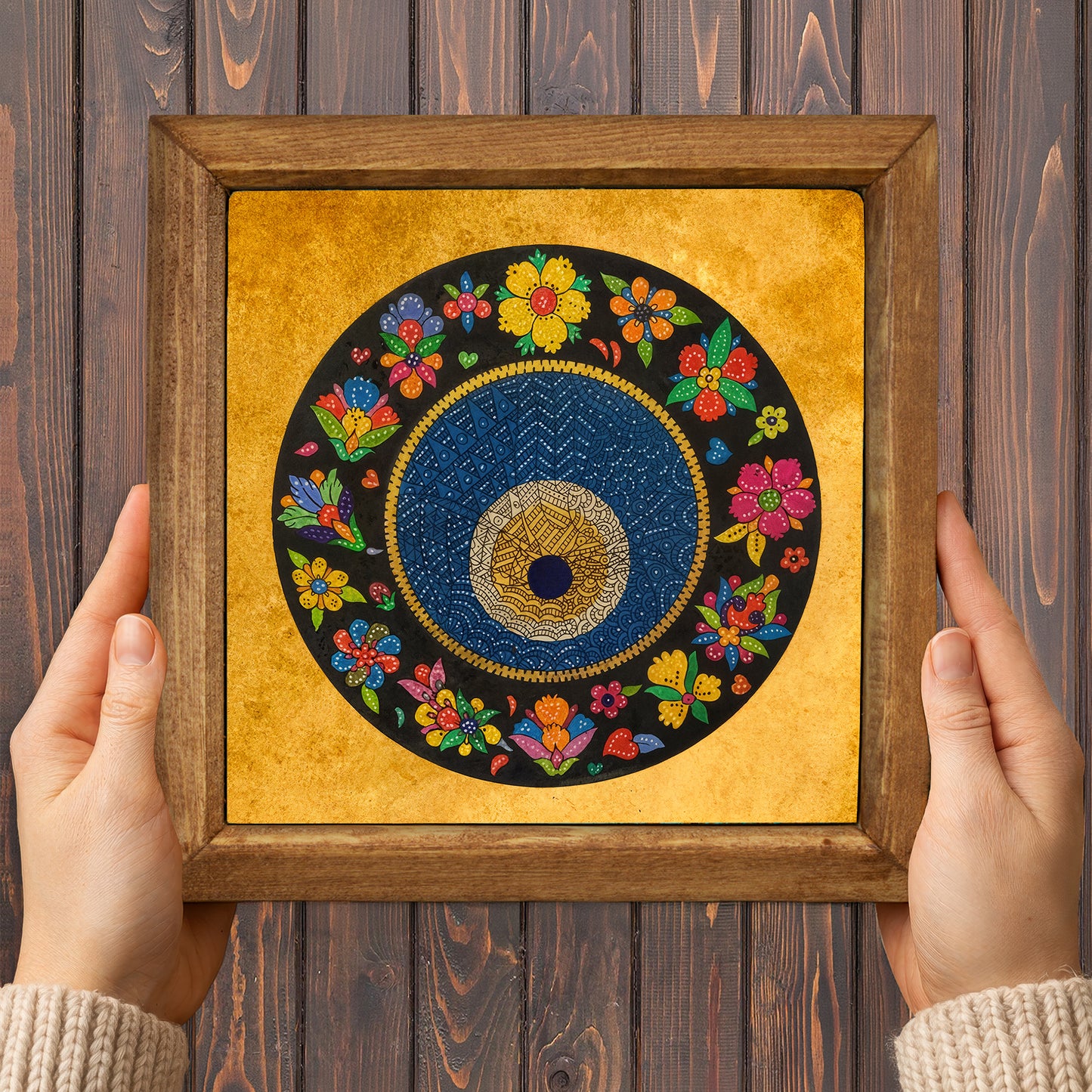Colorful Evil Eye Stone Wall Art
