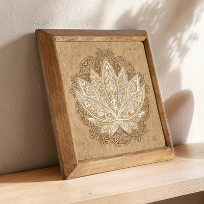 Lotus Flower of Sand Stone Wall Art Framed Stone Wall Art