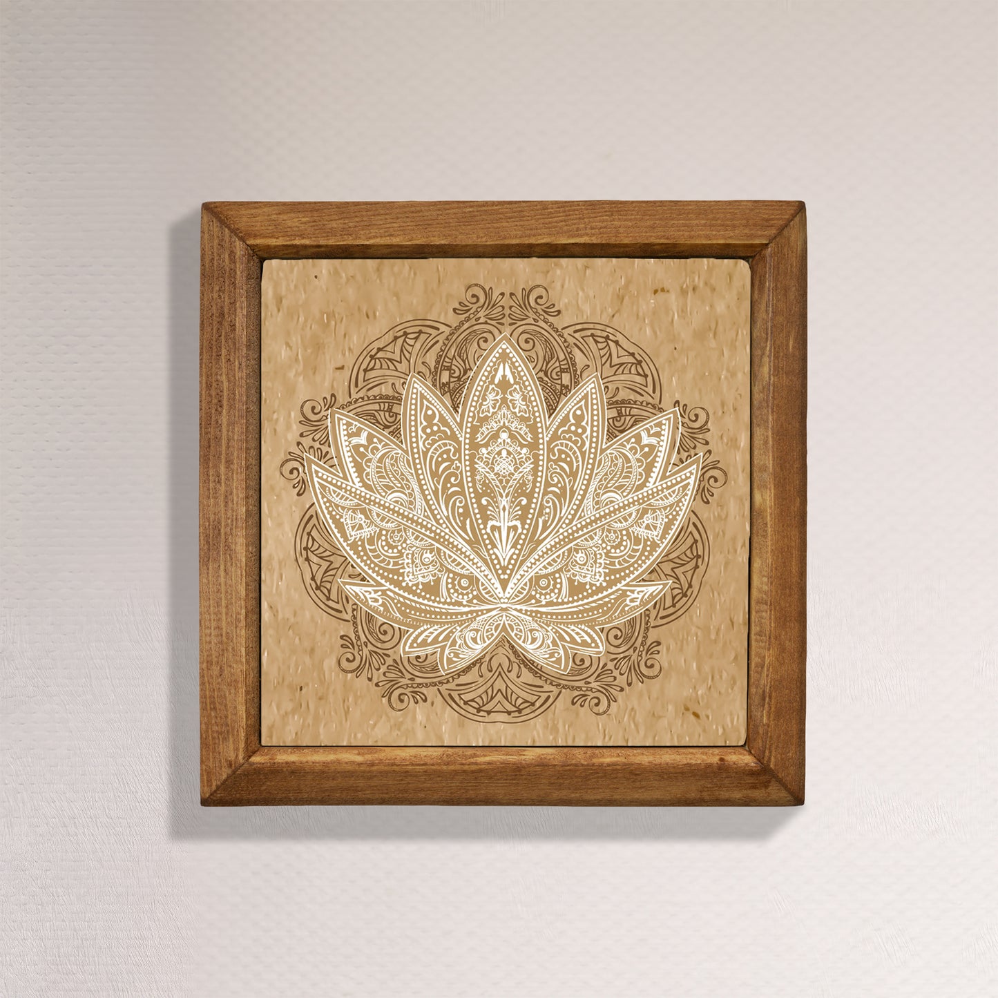 Lotus Flower of Sand Stone Wall Art Framed Stone Wall Art