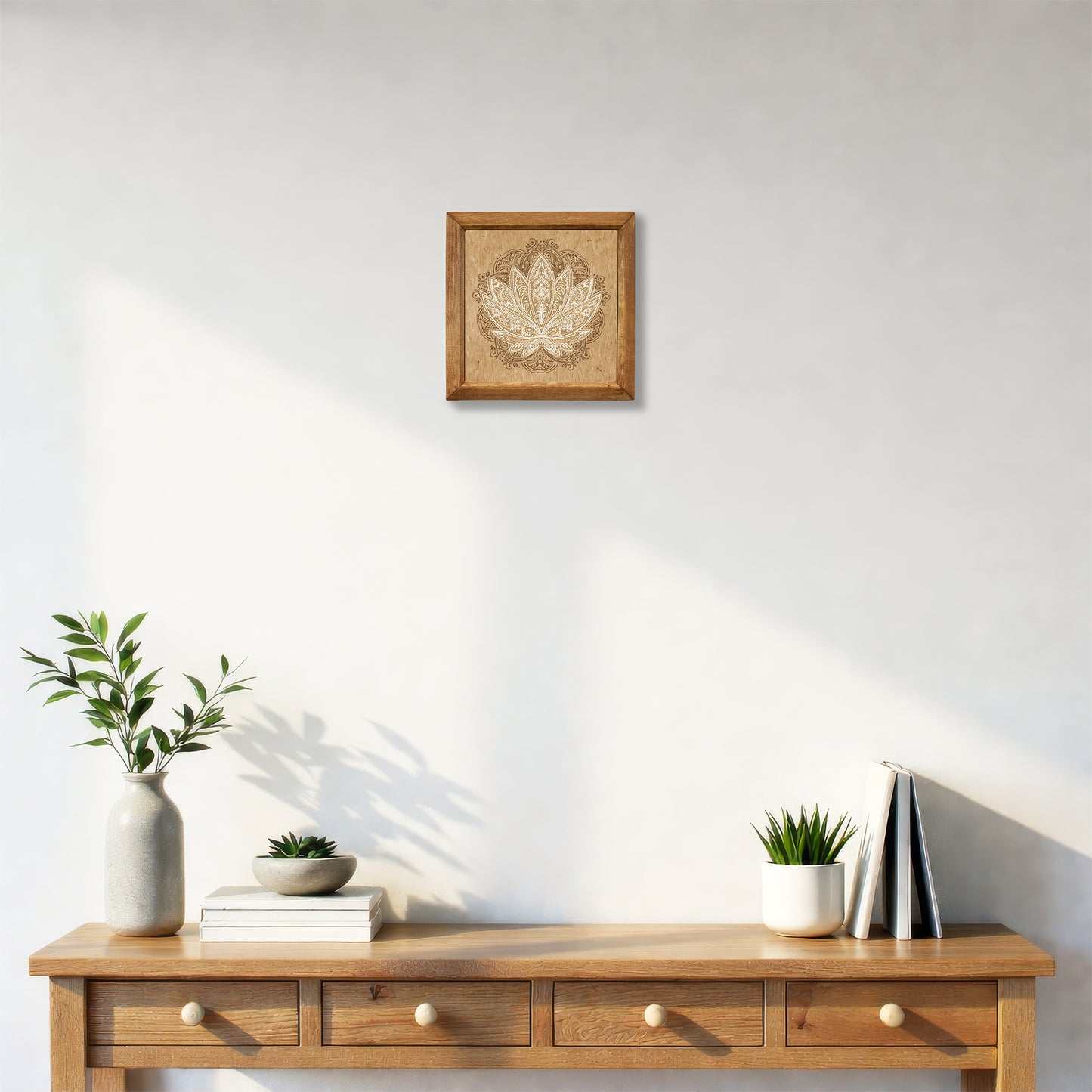 Lotus Flower of Sand Stone Wall Art Framed Stone Wall Art