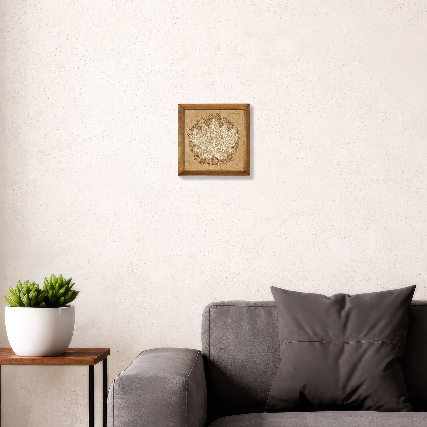 Lotus Flower of Sand Stone Wall Art Framed Stone Wall Art