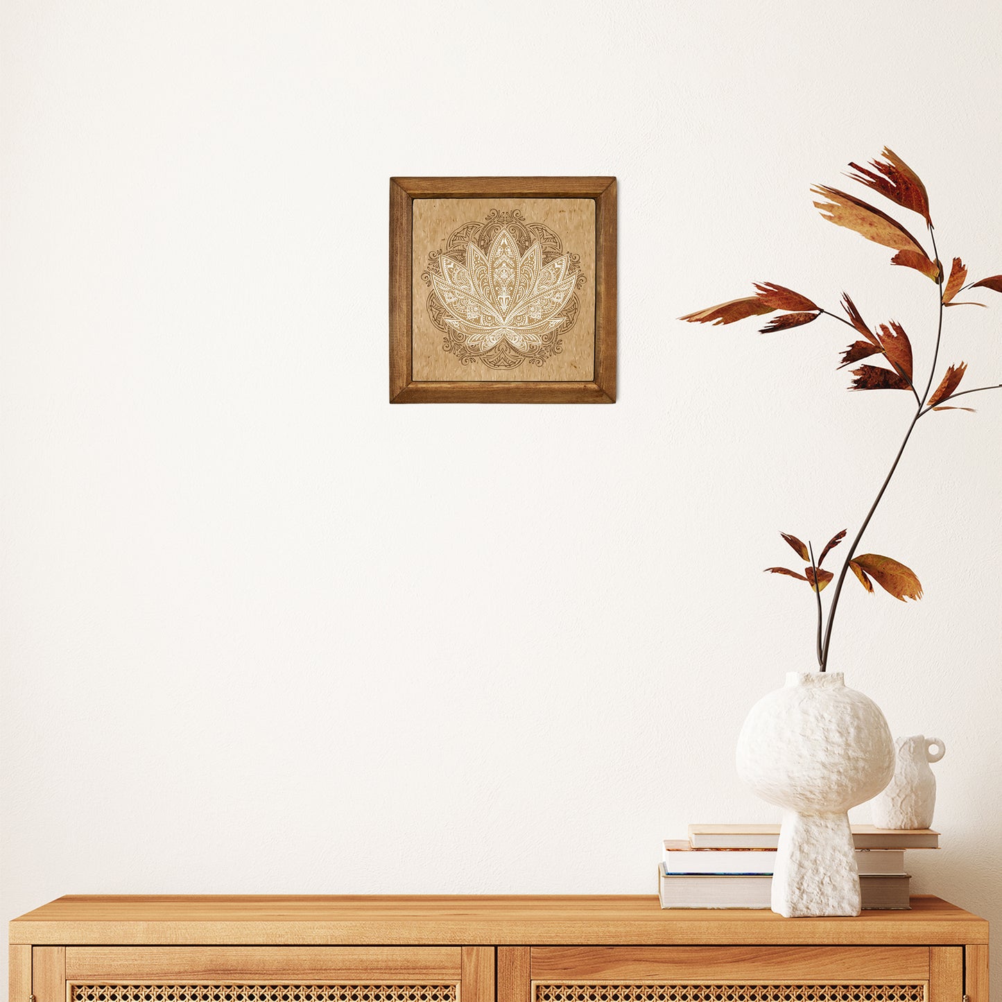 Lotus Flower of Sand Stone Wall Art Framed Stone Wall Art